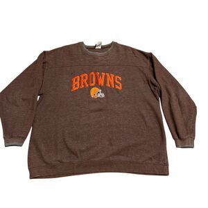 Vintage Cleveland Browns Crewneck‎ Sweatshirt Men's 2XL Brown Football